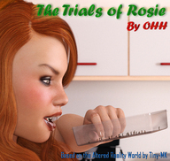 micro mouth red_hair hand shrunken_people trapped cover_page looking_at_tiny digital_render openhighhat the_trials_of_rosie
