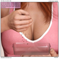 micro handheld cleavage story hand cruel dropped container digital_render openhighhat altered_reality_world the_trials_of_rosie micromants