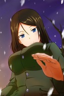 drawing giantess color brunette reaching point_of_view looking_at_viewer perspective girls_und_panzer nona