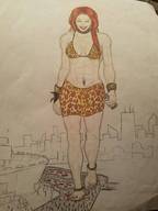 drawing giantess crush city handheld toes barefoot blood red_hair foot_crush legs cruel under_foot pedicure toe_ring