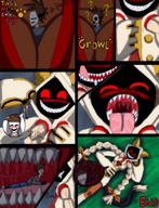 giantess vore furry teeth digestion panels blazblue between_breasts