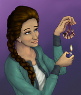 drawing finger brunette domination burn bondage hand fire torture shrunken_man cruel dangle looking_at_victim priff