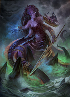 drawing giantess color ocean boats tentacles world_of_warcraft extra_arms sea_creature carmen_sinek