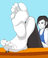 drawing feet toes barefoot soles domination shrunken_man pinned under_foot wii_fit_trainer sizeworkshop