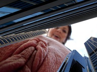 pussy city mega buildings low_angle smiling giantess_katelyn looking_down skyscraper sky point_of_view carcrushlover