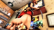 barefoot green_eyes red_hair foot_worship foot_crush shrunken_people looking_down borderlands looking_at_tiny gaige simsda psycho mechromancer
