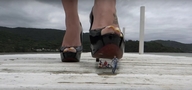 giantess crush feet high_heels running shrunken_man cruel toenails