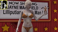 panties blonde handheld bra muscles shrunken_man drcreep looking_at_tiny digital_render on_palm