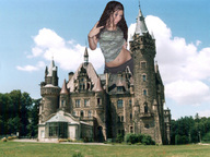giantess collage castle belly clouds sky looking_at_viewer ser-gts