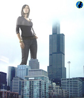 collage city clothed jeans skyscraper standing looking_up looking_ahead ser-gts