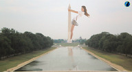 giantess collage mega clothed skirt brunette asian park uniform reflection looking_at_viewer washington_monument bare_legs ser-gts