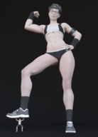 giantess black_hair glasses short_hair muscles shrunken_man sneakers fitness boomgts digital_render