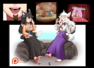 drawing giantess feet vore mega comic color handheld toes barefoot soles stomach kitsune giantesses cat_girl spokle