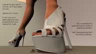 toes high_heels story worship shrunken_man humiliation mistress set red_nails on_floor submission digital_render loser pixaliant uptown_girl
