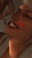 blonde story shrunken_man teasing dangle between_fingers imminent_vore looking_at_tiny digital_render closed_mouth pixaliant uptown_girl