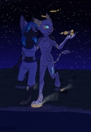 drawing giga cat anthro space color couple night lombax asterope