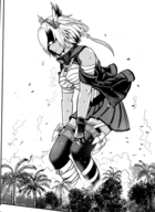 drawing giantess monochrome glasses unknown_artist smoke thigh_highs trees source_needed miniskirt kantai_collection musashi