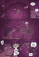 drawing karbo vore color cleavage digestion scared shrunken_woman falling inside_stomach internal_view punching stomach_noises