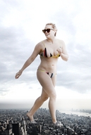 bikini collage giga city blonde destruction barefoot wet walking looking_behind bigiolax