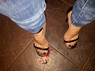 crush collage high_heels jeans blood shrunken_man cruel under_foot nail_polish