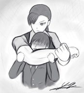 drawing monochrome mini_giantess muscles amazon arm choking yamumil