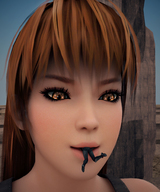 giantess vore mouth desert brown_eyes red_hair kasumi digital_render smogass