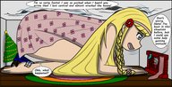 drawing growth blonde color christmas dress mini_giantess santa holiday braid dialogue hanachronicler outgrowing_room