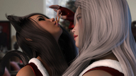 giantess vore blonde brunette christmas gloves dangle cat_girl digital_render 0nickm0