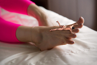 collage barefoot bed lying_down foot_worship shrunken_man on_foot digital_render starkadhr