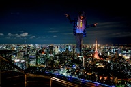 collage city mega buildings skyscraper tokyo night giantess_kitty city_lights mrderpington