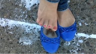 collage feet toes shoes in_shoe shrunken_man outdoors nail_polish source_needed