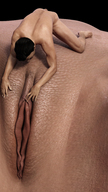 gentle nude pussy clit barefoot kneeling shrunken_man digital_render hoven4