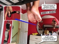 collage barefoot shrunken_man dangle between_toes italian bedroom mirror zoom digital_render starkadhr