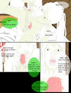drawing white_hair long_hair story red_hair shrunken_woman open_mouth upside_down imminent_vore pinched willowaz