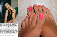 collage micro feet toes barefoot climbing story shrunken_man pink_nails pedicure toe_ring youranus32 looking_at_tiny