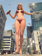 bikini breasts giantess feet city mega blonde destruction barefoot rampage buildings helicopter angry foot_crush bus running falling streets sky under_foot point_of_view vehicle_crush running_away street_view sorenzer0 digital_render torrid