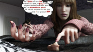 breasts gentle nude blonde long_hair handheld barefoot brunette couple cruel sweater manicure digital_render