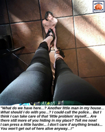 collage feet high_heels domination story foot_crush shrunken_man under_foot floor squeezemeflat imminent_crush downward_angle