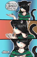 drawing giantess comic color handheld saliva kissing spitting dirty cat_girl smelly june mspaintgts on_palm breathing bakura ryou_bakura
