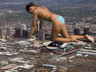 giantess collage city mega swimsuit barefoot crawling
