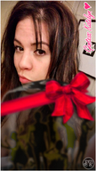 collage brunette brown_eyes face shrunken_people giantess_katelyn gift bow joe_tiny jt