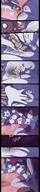 drawing karbo insertion masturbation color pubic_hair bed lying_down shrunken_people inside_pussy horn