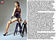 collage blonde long_hair cleavage high_heels butt_crush brunette domination bondage legs shrunken_people standing dominatrix whip looking_at_viewer riding_crop squeezemeflat looking_away stool leather_outfit blindfolded