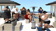 handheld multiple_sizes shrunken_men bbw muscles amazon looking_at_tiny digital_render galiagan