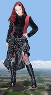 collage landscape mega red_hair dress boots rural looking_down sky countryside insetosonhador