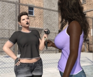 handheld brunette hand shrunken_woman boomgts digital_render