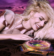 collage mega blonde smiling stadium hand people sky sports_arena looking_at_tiny redcoffee1 margot_robbie