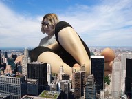 giantess collage city barefoot glasses