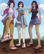 drawing crush feet color blood shrunken_men sandals foot_crush cruel flip_flops commission imminent_crush angelgts red-neptune