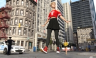 gentle giantess city blonde walking digital_render